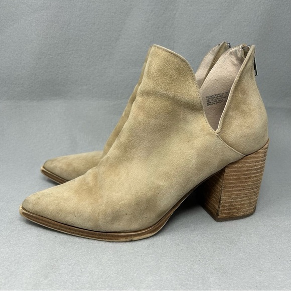 Steve Madden Boots Womens Size 9M Suede Pointed Toe Block Heel V Cut Booties - Picture 5 of 12